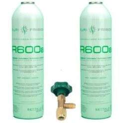 2 Bouteilles De Gaz Réfrigérant R600 + 420gr Isobutane Valve