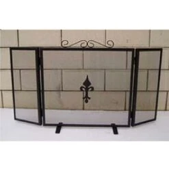 Pare-étincelles Pour Cheminée 3 Panneaux 110X60Cm Fer Ibero Vivahogar Vh62794