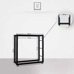 Porte-bûches Pour Bois De Cheminée Keri V2 Noir 25x80x80 Cm 8 Porte-bûches Pour Bois De Cheminée Keri V2 Noir 25x80x80 Cm -Ubbink Magasin 32754442 2