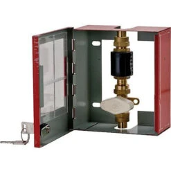 Clesse:Coffret Sous Verre Dormant Avec Vanne 812 Et Raccord Isolant ECGW04 Entree:braser12 Sortie:braser12 Rouge