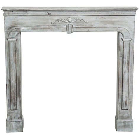 Cadre Decorative En Bois Finition Blanche Patinée L104 X PR17 X H99 Cm 4 Cadre Decorative En Bois Finition Blanche Patinée L104 X PR17 X H99 Cm – Image 2