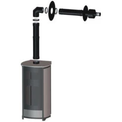 Kit Ventouse Universel Ø 80/125 Complet (Sortie Façade) Poêle à Granulés Raccordement Au Dessus