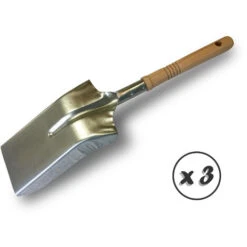 Pelle à Charbon Ou à Cendres En Métal Manche Bois - Quantité X 3 - Pelle à Cendre Ou Charbon -Ubbink Magasin 34300638 2