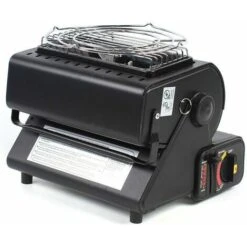 Four à Gaz De Camping Avec Poignée De Transport 1300 W - Haute Efficacité - Chauffe-sac à Dos Portable - Réchaud Intégré - Mini Brûleur