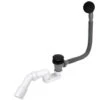 Siphon De Baignoire Avec Vidange CLIC-CLAC, Nettoyage Par Le Haut Noir Mat