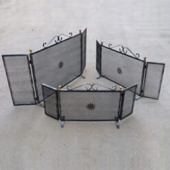 ANCIENNE GARDE-CORPS EN FER AVEC PORTES PLIANTES CHOISISSEZ LA TAILLE: MOYEN 91x15x45 H Cm