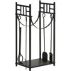 OUTSUNNY Serviteur De Cheminée - Porte Bûches - Range Bûches Multi-accessoires étagère Bûches Et Petits Bois Métal Noir -Ubbink Magasin 41318235 1