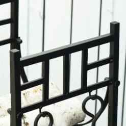 OUTSUNNY Serviteur De Cheminée - Porte Bûches - Range Bûches Multi-accessoires étagère Bûches Et Petits Bois Métal Noir -Ubbink Magasin 41318235 5
