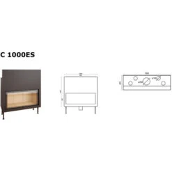 TERMOFOC INSERT Large Vision C-1000ES Porte Guillotine - Puissance 15kW -Ubbink Magasin 41343063 3