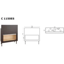 TERMOFOC INSERT Large Vision C-1150ES Porte Guillotine - Puissance 16kW -Ubbink Magasin 41343085 3