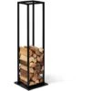 Range Bûches Vertical Acier Noir Avec étagère H.112 CM Pour Cheminée -Ubbink Magasin 41918349 1
