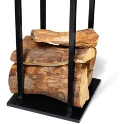 Range Bûches Vertical Acier Noir Avec étagère H.112 CM Pour Cheminée -Ubbink Magasin 41918349 4