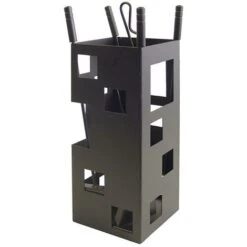 Set De Cheminée Chauffage Outils Noirs Carré Imex El Zorro 4 Pz 10004