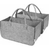 Homfa 2 X Sac En Feutre Pour Cheminée, Panier à Provisions Pour Bois De Chauffage Et Journaux, Panier à Magazines 49 X 26 X 26 Cm (gris), Charge Jusqu'à 15 Kg
