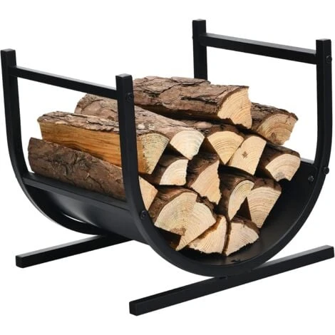 COSTWAY Porte-bûches Bois De Cheminée En Métal En Forme De U 43 X 37 X 39,5 Cm Avec Poignées Charge 30 Kg Intérieur Extérieur 3 COSTWAY Porte-bûches Bois De Cheminée En Métal En Forme De U 43 X 37 X 39,5 Cm Avec Poignées Charge 30 Kg Intérieur Extérieur