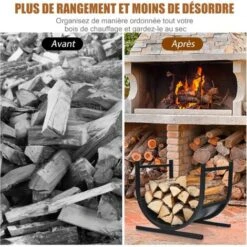 COSTWAY Porte-bûches Bois De Cheminée En Métal En Forme De U 43 X 37 X 39,5 Cm Avec Poignées Charge 30 Kg Intérieur Extérieur 9 COSTWAY Porte-bûches Bois De Cheminée En Métal En Forme De U 43 X 37 X 39,5 Cm Avec Poignées Charge 30 Kg Intérieur Extérieur -Ubbink Magasin 43947670 3