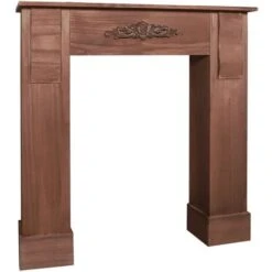 Rebecca Mobili Cadre Cheminée Décoratif Bois Marron Clair Rustique 98x97x22,5 -Ubbink Magasin 44417587 4