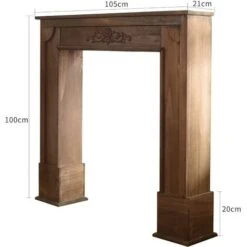 Rebecca Mobili Encadrement Cheminée Decorative Bois Marron Shabby 100x105x21 -Ubbink Magasin 44417658 3