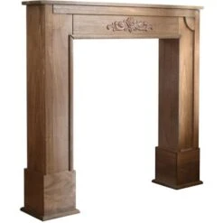 Rebecca Mobili Encadrement Cheminée Decorative Bois Marron Shabby 100x105x21 -Ubbink Magasin 44417658 4