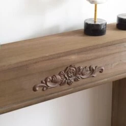 Rebecca Mobili Encadrement Cheminée Decorative Bois Marron Shabby 100x105x21 -Ubbink Magasin 44417658 5