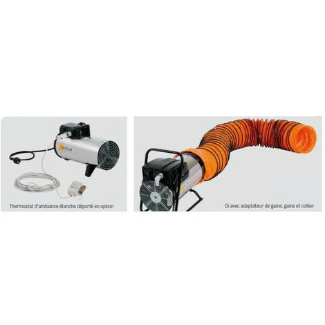 Sovelor - Chauffage Air Pulsé électrique Portable Inox 230V1 50 Hz 3 KW - D3I 4 Sovelor - Chauffage Air Pulsé électrique Portable Inox 230V1 50 Hz 3 KW - D3I – Image 2