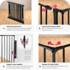 Barrière De Sécurité AGNI 5 Panneaux Avec Portillon - Grille De Protection, Barrière De Protection, Barrière De Sécurité Enfant -Ubbink Magasin 46286458 3