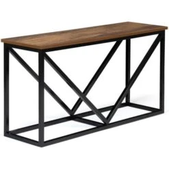 Range Bûches Horizontal DAYTON Acier Noir Plateau Bois Vieilli Pour Cheminée -Ubbink Magasin 46360169 4
