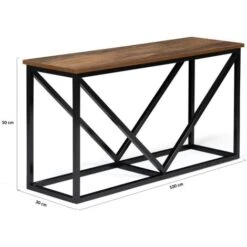 Range Bûches Horizontal DAYTON Acier Noir Plateau Bois Vieilli Pour Cheminée -Ubbink Magasin 46360169 5