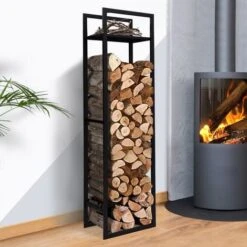 Range Bûches Vertical Acier Noir Avec étagère H.170 CM Pour Cheminée 8 Range Bûches Vertical Acier Noir Avec étagère H.170 CM Pour Cheminée -Ubbink Magasin 48770125 2