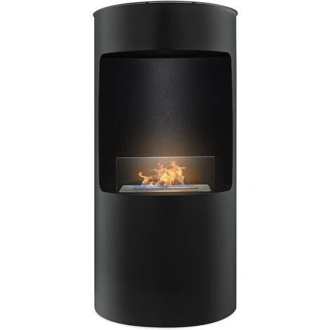 Giulio Cesare - Cheminée Bioéthanol Sur Pied Avec Brûleur De 1,5L. Cheminée Bioéthanol Sur Pied En Acier Inoxydable Et Verre Trempé. Couleur Noir. Ø40x80 Cm 4 Giulio Cesare - Cheminée Bioéthanol Sur Pied Avec Brûleur De 1,5L. Cheminée Bioéthanol Sur Pied En Acier Inoxydable Et Verre Trempé. Couleur Noir. Ø40x80 Cm – Image 2