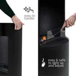 Giulio Cesare - Cheminée Bioéthanol Sur Pied Avec Brûleur De 1,5L. Cheminée Bioéthanol Sur Pied En Acier Inoxydable Et Verre Trempé. Couleur Noir. Ø40x80 Cm 10 Giulio Cesare - Cheminée Bioéthanol Sur Pied Avec Brûleur De 1,5L. Cheminée Bioéthanol Sur Pied En Acier Inoxydable Et Verre Trempé. Couleur Noir. Ø40x80 Cm -Ubbink Magasin 48887342 4