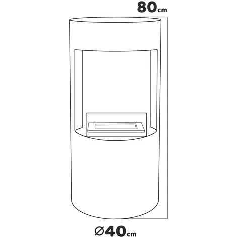 Giulio Cesare - Cheminée Bioéthanol Sur Pied Avec Brûleur De 1,5L. Cheminée Bioéthanol Sur Pied En Acier Inoxydable Et Verre Trempé. Couleur Noir. Ø40x80 Cm 7 Giulio Cesare - Cheminée Bioéthanol Sur Pied Avec Brûleur De 1,5L. Cheminée Bioéthanol Sur Pied En Acier Inoxydable Et Verre Trempé. Couleur Noir. Ø40x80 Cm – Image 5