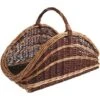 Panier à Bûches En Osier Brut Et Buff