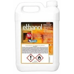 ETHANOL 96% Combustible Cheminée Sans Conduit - 5 Litres - ONYX