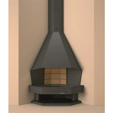 Cheminée De Coin En Acier à Feu Ouvert 13 Kw 4 Cheminée De Coin En Acier à Feu Ouvert 13 Kw – Image 2