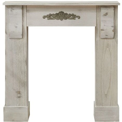 Rebecca Mobili Manteau Cheminée Décorative Bois Gris Retro 98,5x96,5x22,5 3 Rebecca Mobili Manteau Cheminée Décorative Bois Gris Retro 98,5x96,5x22,5