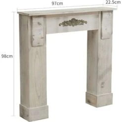 Rebecca Mobili Manteau Cheminée Décorative Bois Gris Retro 98,5x96,5x22,5 9 Rebecca Mobili Manteau Cheminée Décorative Bois Gris Retro 98,5x96,5x22,5 -Ubbink Magasin 50897050 3