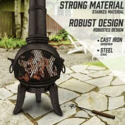 Nova Cheminée En Plein Air En Fonte Design Vintage H 108 Cm Avec Dressing -Ubbink Magasin 52056634 2