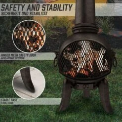 Nova Cheminée En Plein Air En Fonte Design Vintage H 108 Cm Avec Dressing -Ubbink Magasin 52056634 3