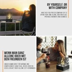 Nova Cheminée En Bioéthanol Extérieur Ou Intérieur Carré En Acier Inoxydable Avec Des Pierres -Ubbink Magasin 52056699 3