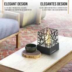 Nova Cheminée En Bioéthanol Extérieur Ou Intérieur Carré En Acier Inoxydable Avec Des Pierres -Ubbink Magasin 52056699 4