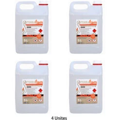Terraflam 4 X 5L Bidons De Bioéthanol Pour Lampes Et Cheminées - Combustion De Grande Qualité - Ne Génère Pas De Fumée Ni D’odeurs - Transparent - 5L