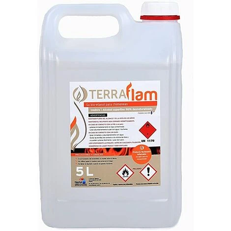 Terraflam 4 X 5L Bidons De Bioéthanol Pour Lampes Et Cheminées - Combustion De Grande Qualité - Ne Génère Pas De Fumée Ni D’odeurs - Transparent - 5L 4 Terraflam 4 X 5L Bidons De Bioéthanol Pour Lampes Et Cheminées - Combustion De Grande Qualité - Ne Génère Pas De Fumée Ni D’odeurs - Transparent - 5L – Image 2