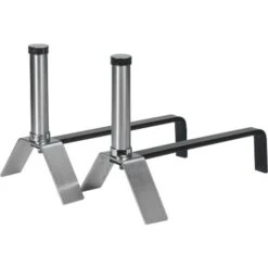 Paire De Chenets Inox Brossé Mat