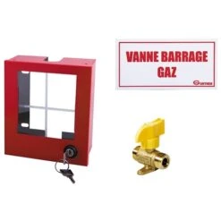 Coffret Coupure Gaz Avec Vanne NF RG10 - Mâle G 3/4 - 155x140x70mm