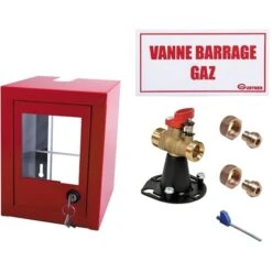 Coffret Coupure Gaz Avec Vanne 1/4 Tour - CU18 - DN15 - 165x220x180mm