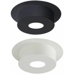 Plaque De Finition Pour Conduit Isolé Inox/galva Pour Poêle à Bois - Plaque Ronde Hauteur 12 Cm - Diamètre : 130 Mm - Couleur : BLANC