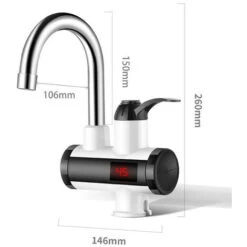 Robinet D'eau Chaude Instantanée Robinet De Chauffe-eau électrique Avec Affichage Numérique LED Cuisine Salle De Bains Robinet De Chauffage D'eau 360° Rotatif 220 V 3000 W -Ubbink Magasin 55764394 5