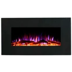 Cheminée électrique CHANDELA - Murale - L84 X P14 X H45 Cm - Noire -Ubbink Magasin 55881199 5