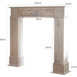 Rebecca Mobili Cadre Decoratif Manteau De Chemineee Bois Blanc 99x104x21 -Ubbink Magasin 55953378 3